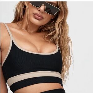 Beach Riot Eva Bra in Black/Tan